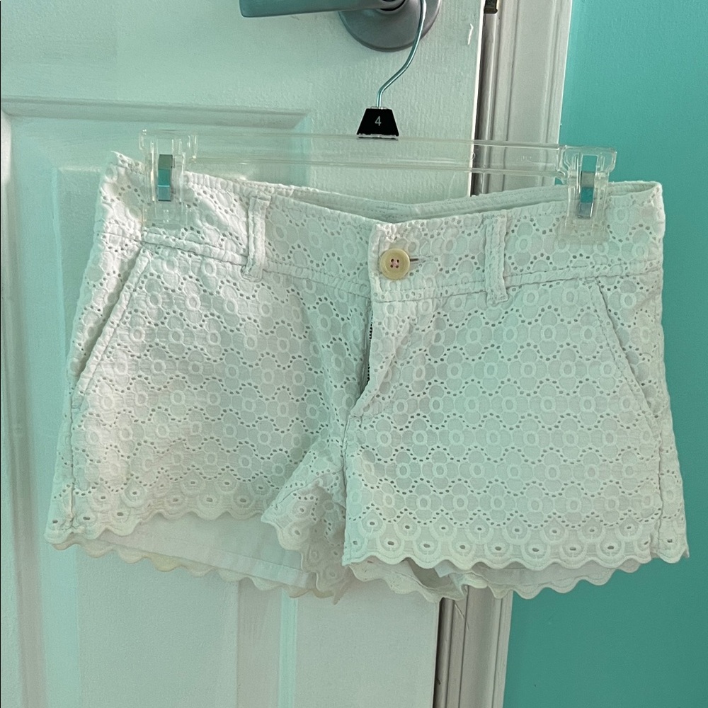 White Eyelet Lace Women's Shorts